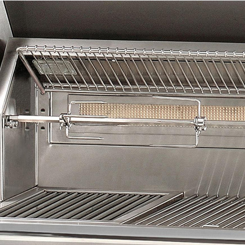 Alfresco Grills 36" Sear Zone Built-In Gas Grill | All Alfresco grills come with a flush-mounted 1500º rear ceramic infrared rotisserie burner. In conjunction with our integrated Mega-Drive™ motor system, rotisserie cooking perfection has never been easier.