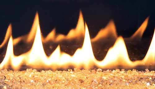 Superior 55" DRL3555 Contemporary Linear Direct Vent Gas Fireplace - Flame and Glass Media View