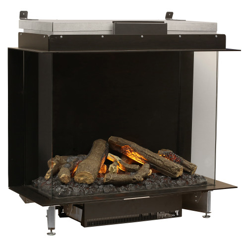 Dimplex Optimyst e-Matrix 39-Inch Bay View Water Vapor Fireplace | The combination of the vapor flames dancing through the logs with the illusion of loose embers creates an authentic experience.