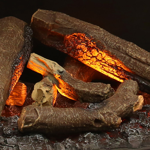 Dimplex Optimyst e-Matrix 39-Inch Bay View Water Vapor Fireplace | To add a sense of realism to the finished look, the e-MatriX comes with a charred log set.