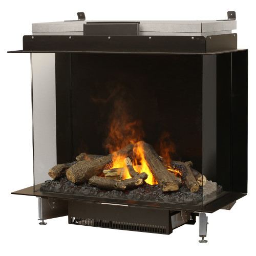 Dimplex Optimyst e-Matrix 39-Inch Bay View Water Vapor Fireplace | Let the pulsating lights beneath the logs dazzle and shine through for a lifelike burning effect.