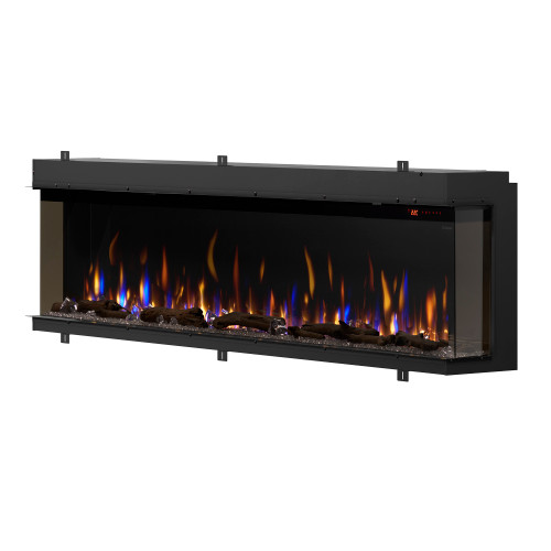 Dimplex IgniteXL Bold 88-Inch Linear Electric Fireplace | The stylish multi-media bed includes small and large acrylic crystals with natural-looking driftwood
