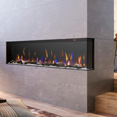 Dimplex IgniteXL Bold 74-Inch Linear Electric Fireplace | Enjoy true design versatility with your choice of four installation options all in one fireplace: front-facing, right-corner, left-corner, and bay-style. Simply remove the side panels to suit your style