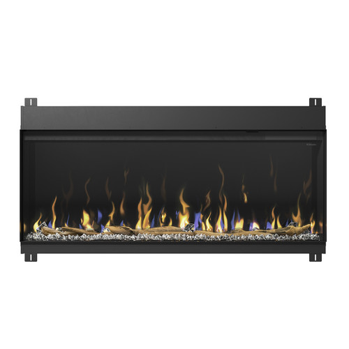 Dimplex IgniteXL Bold 50" Linear Electric Fireplace | A stylish multi-media bed includes small and large acrylic crystals with natural-looking driftwood.