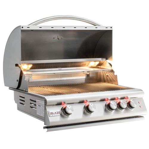 Blaze 32" 4 Burner LTE Built-In Gas Grill with Rear Infrared Burner | Flame stabilizing grids minimize flare-ups while adding a grilled flavor