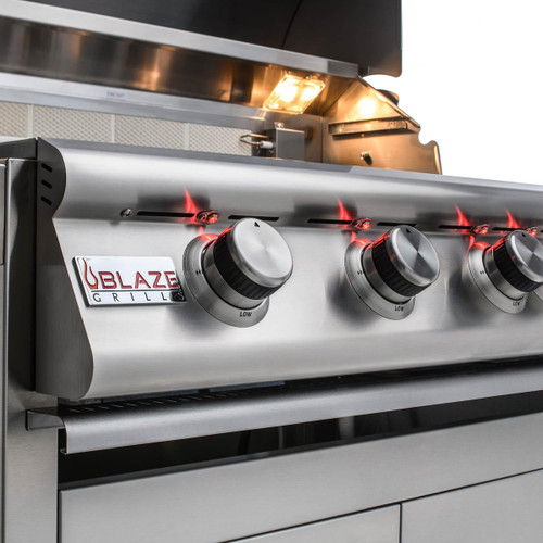 Blaze 32" 4 Burner LTE Built-In Gas Grill with Rear Infrared Burner | 4 commercial quality 304 cast stainless steel burners