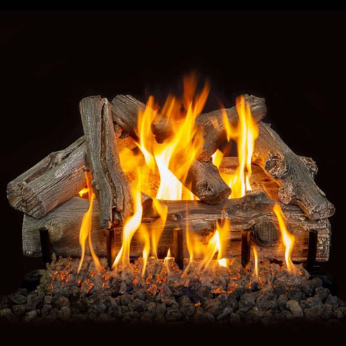 Grand Canyon Western Driftwood Indoor Vented Gas Logs & Burner - Sun-Bleached with Rich Earth Tones