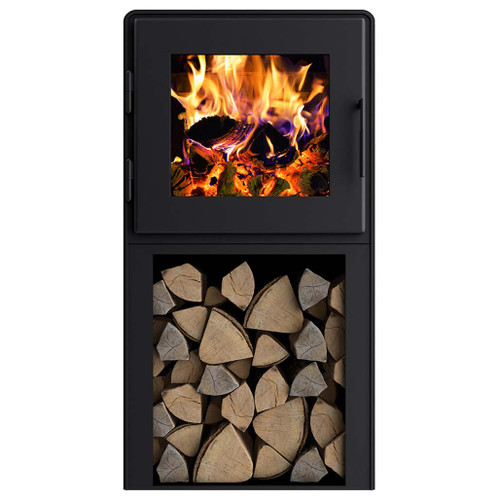 MF Fire Nova 2 Wood Burning Stove with Tower Base - Overall Dimensions: 45.5″ H x 27″ W x 18.5″ D