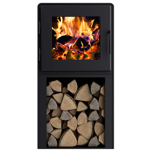 MF Fire Nova 2 Wood Burning Stove with Tower Base | Overall Dimensions: 45.5″ H x 27″ W x 18.5″ D