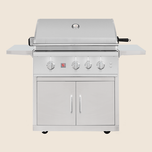 Summerset TRL 32" Freestanding Gas Grill | Folding Shelves & Front Locking Caster Wheels