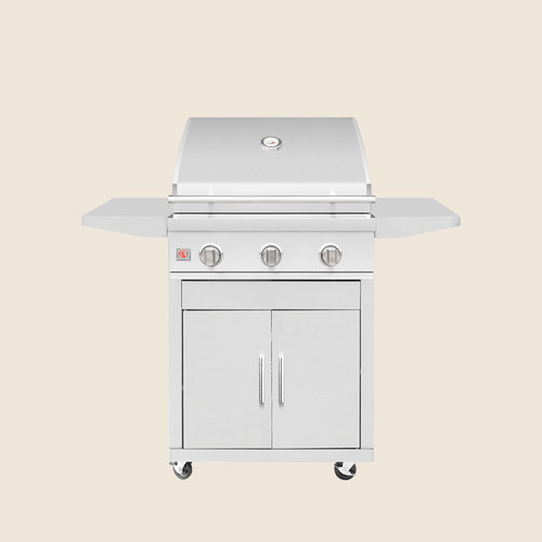Summerset Sizzler 25" Freestanding Gas Grill | Magnetic Latch Double Access Door w/ Propane Tank Storage