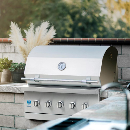 American Made Grills Encore 36-Inch Built-In Hybrid Barbecue Grill | LED Lights Over Each Knob