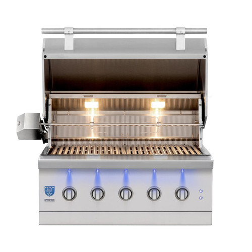 American Made Grills Encore 36-Inch Built-In Hybrid Barbecue Grill | 16-Gauge Double-Lined Hood w/ Spring Assist