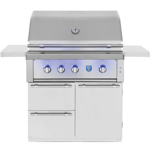 American Made Grills 36" Estate Freestanding Gas Grill | Freestanding Gas Grill with Smoker Tray
