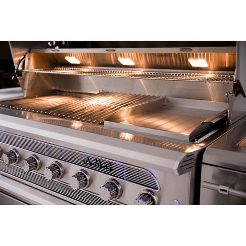 American Made Grills 54" Muscle Freestanding Hybrid Barbecue Grill | 1,687 sq in. Total Cooking Surface