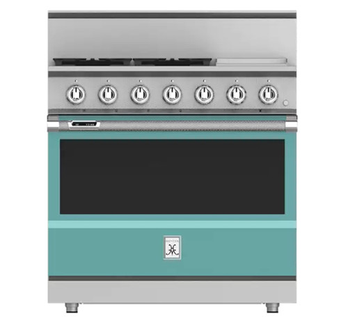 Hestan 36" KRD Series Dual Fuel 5 Burner Range with Griddle - Bora Bora Hestan 36" KRD Series Dual Fuel 5 Burner Range with Griddle - Bora Bora