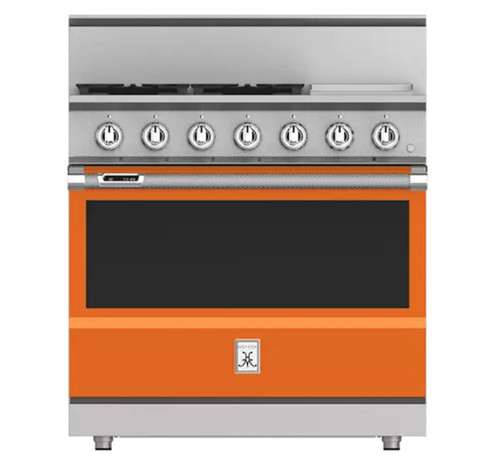 Hestan 36" KRD Series Dual Fuel 5 Burner Range with Griddle - Citra Hestan 36" KRD Series Dual Fuel 5 Burner Range with Griddle - Citra