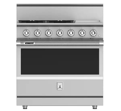 Hestan 36" KRD Series Dual Fuel 5 Burner Range with Griddle - Steeletto Hestan 36" KRD Series Dual Fuel 5 Burner Range with Griddle - Steeletto