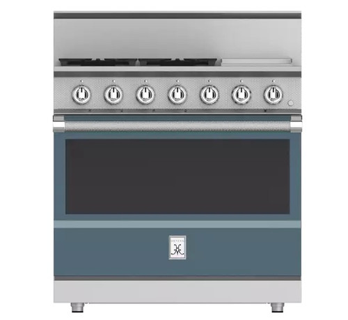 Hestan 36" KRG Series Gas Range - Pacific Fog with Griddle Hestan 36" KRG Series Gas Range - Pacific Fog with Griddle