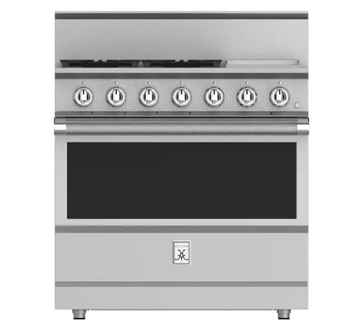 Hestan 36" KRG Series Gas Range - Steeletto with Griddle Hestan 36" KRG Series Gas Range - Steeletto with Griddle