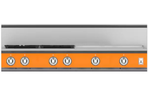Hestan KRT Series 48" 4 Burner Gas Rangetop - 12" Griddle 5 Burner - Citra Hestan KRT Series 48" 4 Burner Gas Rangetop - 12" Griddle 5 Burner - Citra