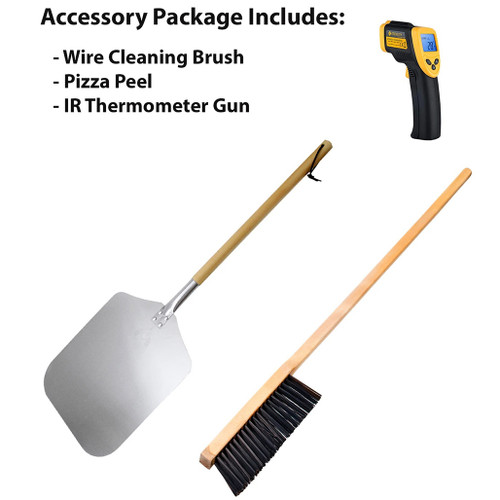 Chicago Brick Oven 500 Wood Fired Countertop Pizza Oven | Accessory Package - Pizza Peel, Cleaning Brush, Infrared Thermometer Gun Chicago Brick Oven 500 Wood Fired Countertop Pizza Oven | Accessory Package - Pizza Peel, Cleaning Brush, Infrared Thermometer Gun