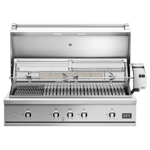DCS 48" Series 9 Built-In Gas Grill | A W-shaped tray with adjustable vents helps the charcoal last longer.