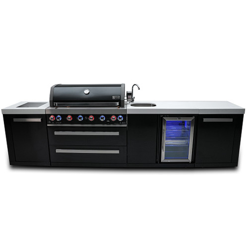 Mont Alpi 805 Black Stainless Steel Island with Beverage Center | Beverage Center - 38"x23"x35"