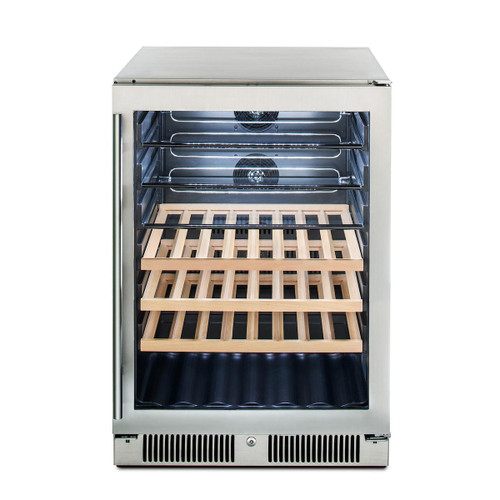 Blaze 24" Outdoor Glass Door Beverage Cooler | White LED-lit interior provides a clean look while allowing you to grab what you need at night