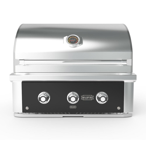 Wildfire Ranch Pro 30" Built-In Black Stainless Steel Gas Grill | 2 Cast Stainless Steel Burners