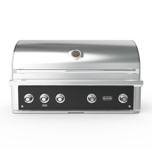 Wildfire Ranch Pro 42" Black Stainless Steel Gas Grill | Hoods easily opens with a touch of the finger