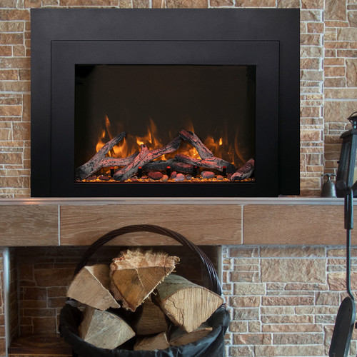 Amantii TRD 33" Bespoke Indoor/Outdoor Electric Insert | Designed with front flow heating and hidden venting so that the unit can be recessed or semi flush-mounted