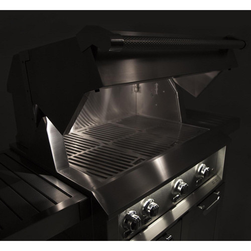 Hestan 36" Gas Grill with Deluxe Cart | LED Interior Lighting Hestan 36" Gas Grill with Deluxe Cart | LED Interior Lighting