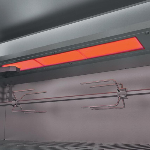 Hestan 42" Gas Grill with Deluxe Cart | The built-in whisper-quiet rotisserie adds even more culinary versatility.