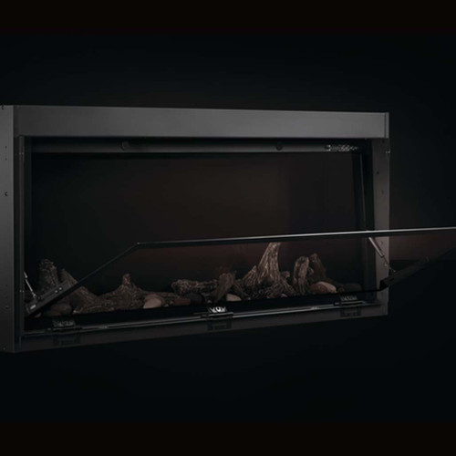 Napoleon Astound 96" Built-In Electric Fireplace | Flip-down Glass For Easy Media Swaps