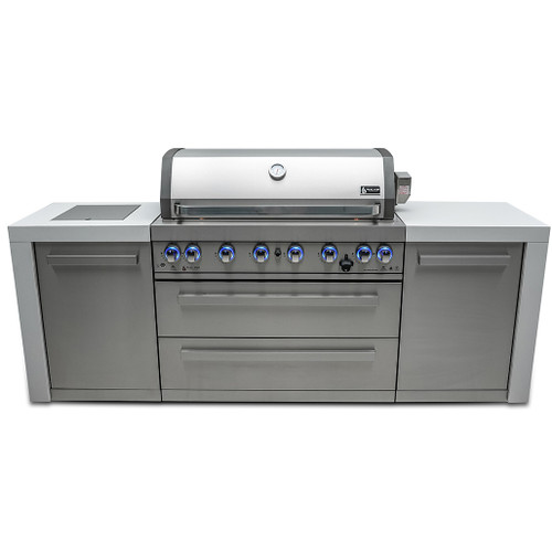 Mont Alpi 805 Deluxe Island Complete Outdoor Kitchen Gas Grill Island | 6-burner grill unit - 43"x23"x47"