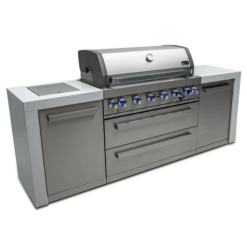 Mont Alpi 805 Deluxe Island Complete Outdoor Kitchen Gas Grill Island | Left side burner unit - 25"x23"x35" Mont Alpi 805 Deluxe Island Complete Outdoor Kitchen Gas Grill Island | Left side burner unit - 25"x23"x35"