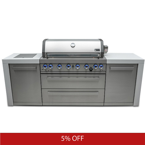Mont Alpi 805 Deluxe Island Complete Outdoor Kitchen Gas Grill Island | Promo Ends Soon!