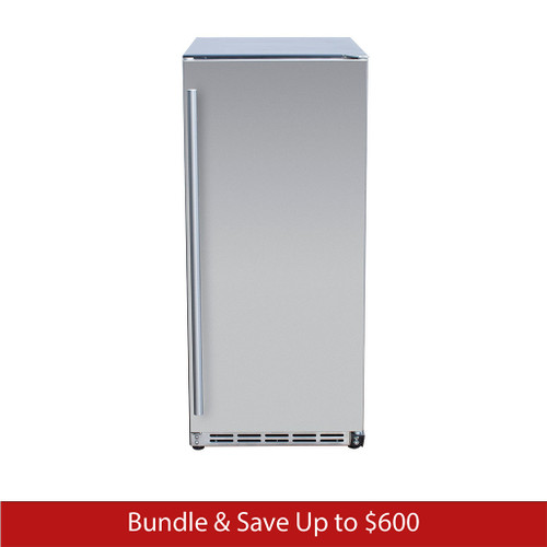 TrueFlame 15" Outdoor Rated Refrigerator with Stainless Steel Door | Promo Ends July 5th.