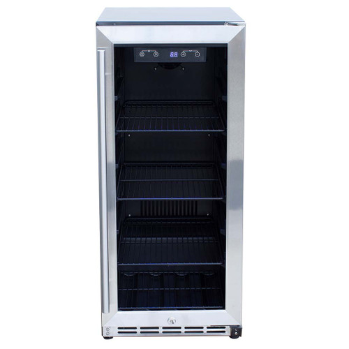 True Flame 15" Outdoor Rated Refrigerator with Glass Door | Storage Capacity: 3.2 ft³