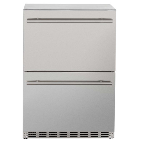 TrueFlame 24" 5.3C Deluxe Outdoor Rated 2-Drawer Refrigerator | Storage Capacity 4.2 ft3