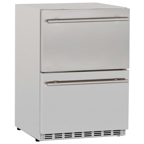 TrueFlame 24" 5.3C Deluxe Outdoor Rated 2-Drawer Refrigerator | Rear Venting