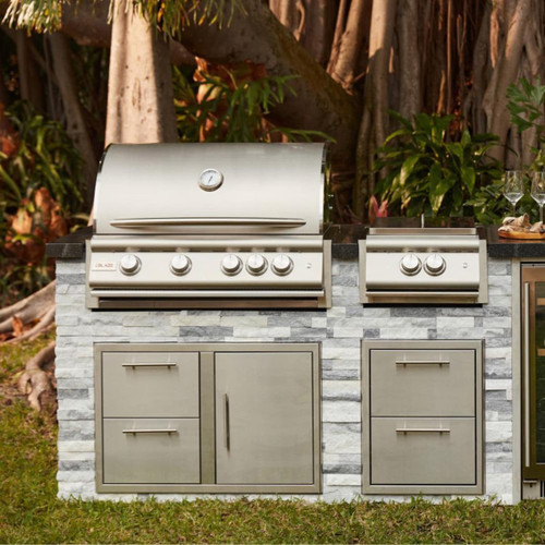 Blaze LTE+ 32" 4-Burner Built-In Gas Grill | The Blaze Premium LTE+ grill includes all the same impressive features as the original Premium LTE model but with a new and improved lighting system, new knob design and spring-assist hood