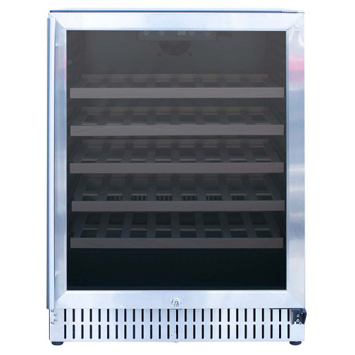 TrueFlame 24" Outdoor Rated Wine Cooler - Single Zone | #304 Stainless Steel Door Construction