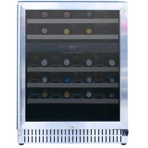 TrueFlame 24" Outdoor Rated Wine Cooler - Dual Zone |  #304 Stainless Steel Door Construction TrueFlame 24" Outdoor Rated Wine Cooler - Dual Zone |  #304 Stainless Steel Door Construction