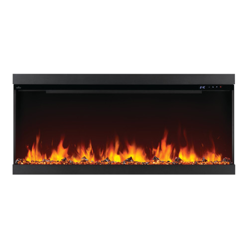 Napoleon 50" Astound FlexMount Electric Fireplace | Included finishing edge panels and trim are ideal for applications requiring a modern seamless installation coverage (for fully recessed installs), offering a 0” trim-less appearance