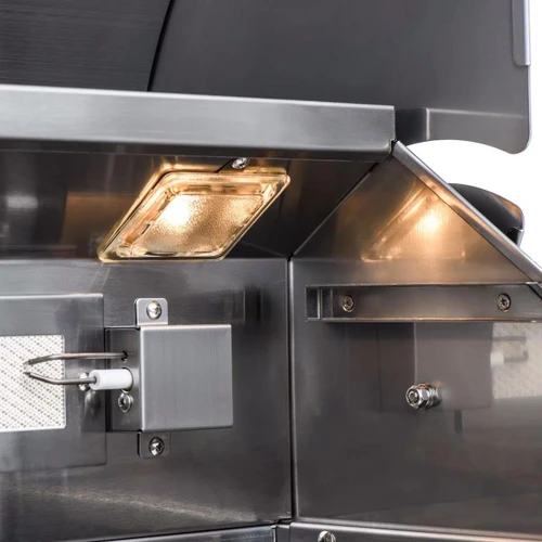 Blaze LTE+ 32-Inch 4-Burner Freestanding Gas Grill | Interior lights help navigate the grilling surface at night