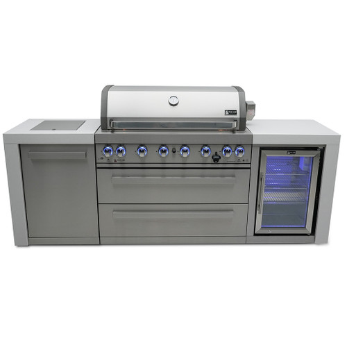 Mont Alpi 805 Deluxe Island with a Fridge Cabinet | 6-burner grill unit - 43"x23"x47"