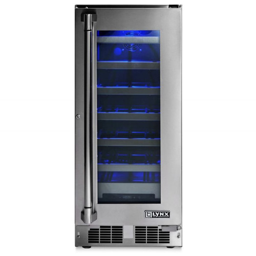 Lynx Grills 15" 20 Bottle Wine Cellar  | Steady support—four sturdy wine racks are shaped to cradle each wine bottle Lynx Grills 15" 20 Bottle Wine Cellar  | Steady support—four sturdy wine racks are shaped to cradle each wine bottle