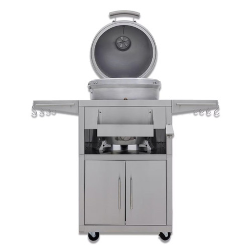 Blaze 20" Cast Aluminum Kamado with Cart | 12mm thick stainless steel cooking grate retains heat and helps you achieve an excellent sear